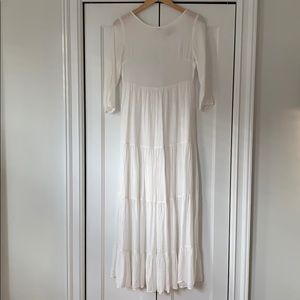 White Tiered Maxi Dress